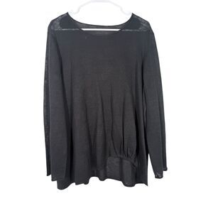 Eileen Fisher Womens Black Organic Cotton Sweater Sz XL Minimalist Sustainable